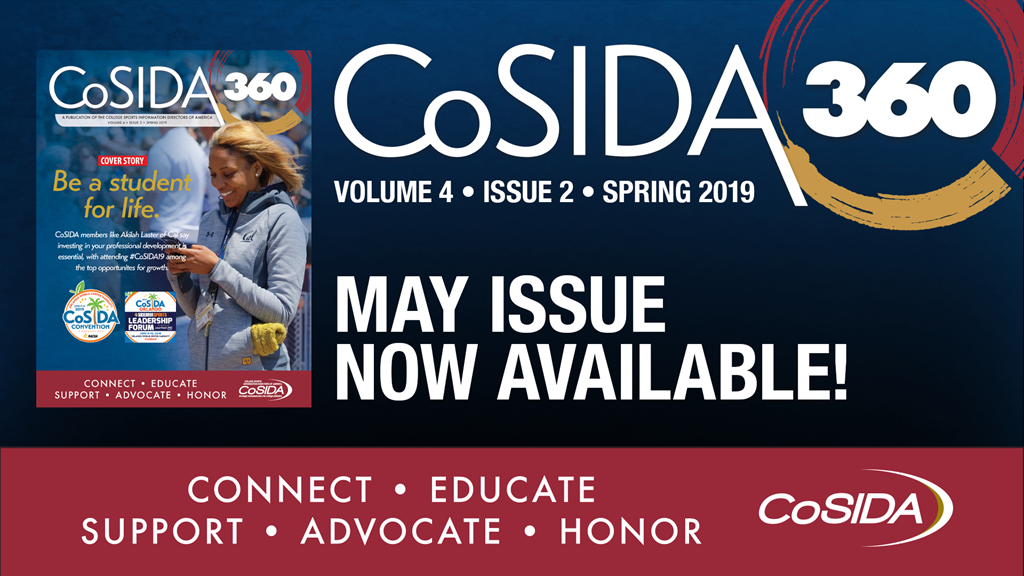 Spring 2019 CoSIDA 360 Magazine Available Digitally, Coming to Your Mailbox